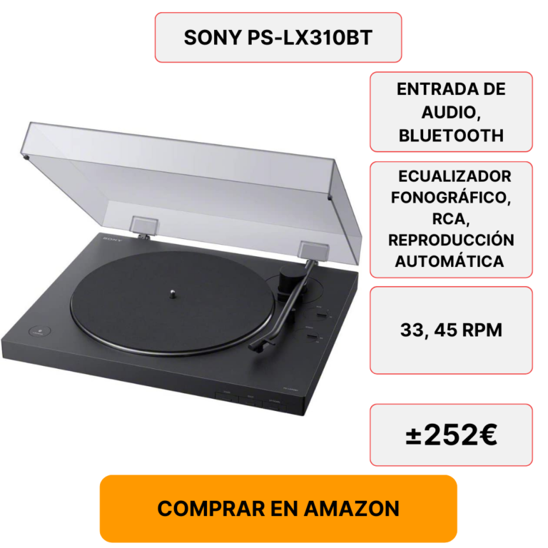 Sony-PS-LX310BT - Tocadiscos-(Conectividad-Bluetooth, admite-Salidas-de-línea-y-Fono)-Negro